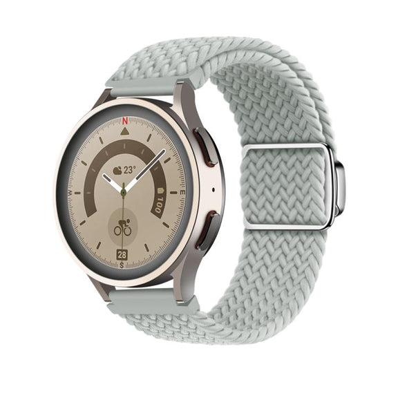 20mm Kalebol Nylon Braided Loop Magnetic Buckle Watch Band(Light Grey)