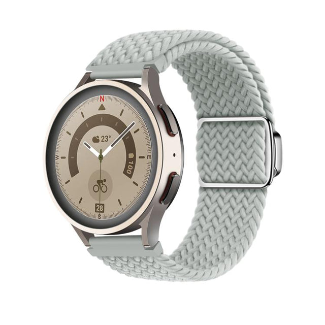 20mm Kalebol Nylon Braided Loop Magnetic Buckle Watch Band(Light Grey)