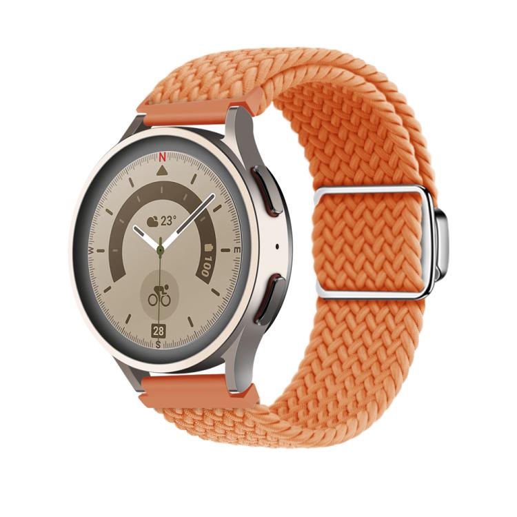 22mm Kalebol Nylon Braided Loop Magnetic Buckle Watch Band(Orange) - 22mm Bands by Kalebol | Online Shopping South Africa | PMc TechLife | Buy Now Pay Later Mobicred