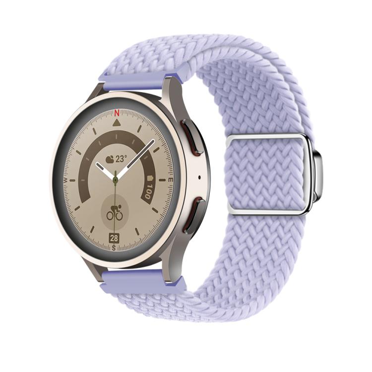 22mm Kalebol Nylon Braided Loop Magnetic Buckle Watch Band(Misty Purple)