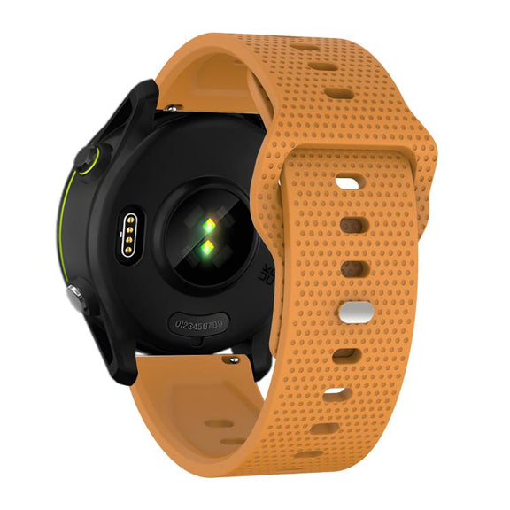 20mm Kalebol Dot Studded Buckle Silicone Watch Band(Yellow)