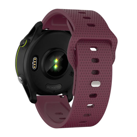 20mm Kalebol Dot Studded Buckle Silicone Watch Band(Wine Red)
