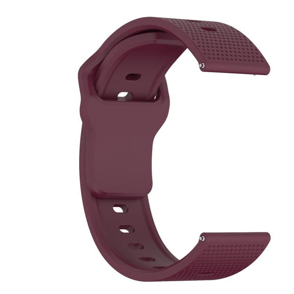 20mm Kalebol Dot Studded Buckle Silicone Watch Band(Wine Red)