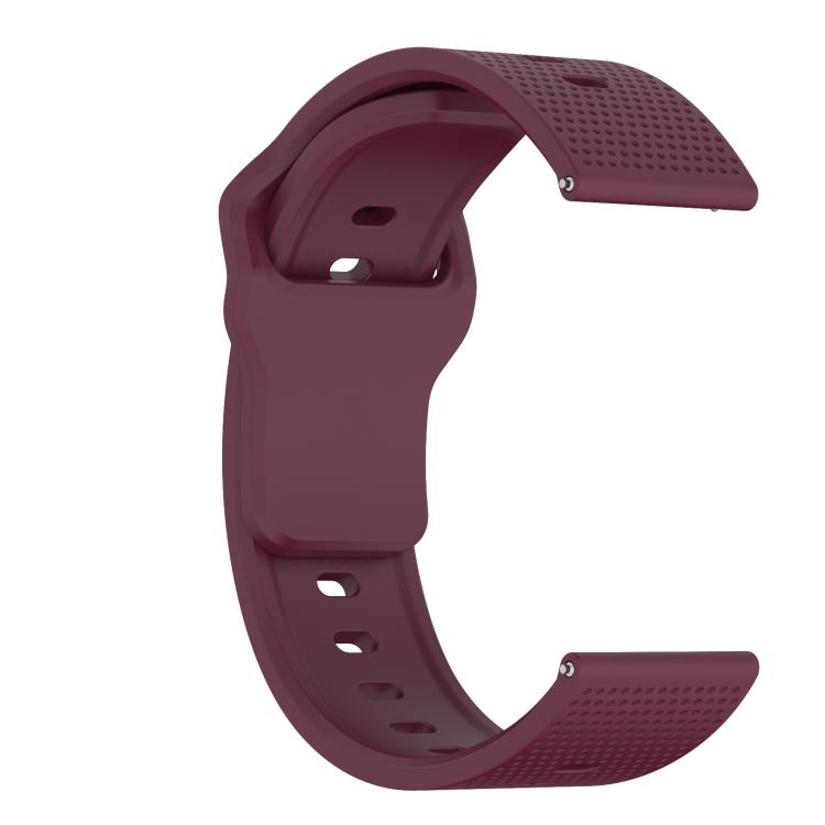 20mm Kalebol Dot Studded Buckle Silicone Watch Band(Wine Red)