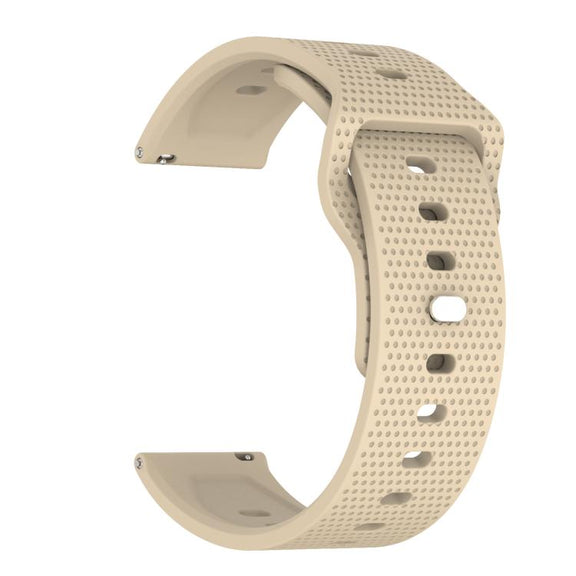 20mm Kalebol Dot Studded Buckle Silicone Watch Band(Cream Color)