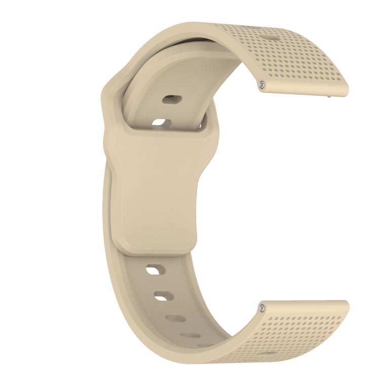 20mm Kalebol Dot Studded Buckle Silicone Watch Band(Cream Color) - 20mm Bands by Kalebol | Online Shopping South Africa | PMc TechLife | Buy Now Pay Later Mobicred
