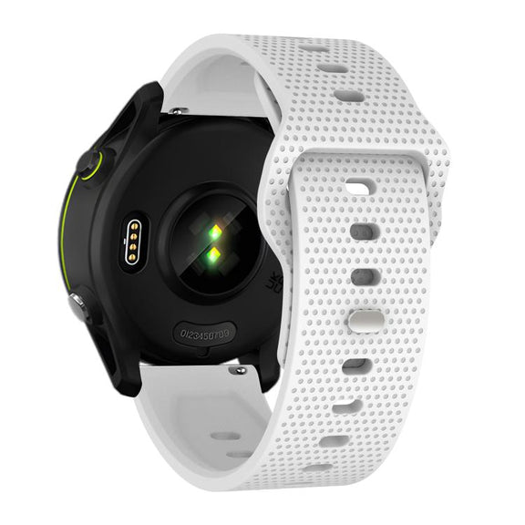 22mm Kalebol Dot Studded Buckle Silicone Watch Band(White)