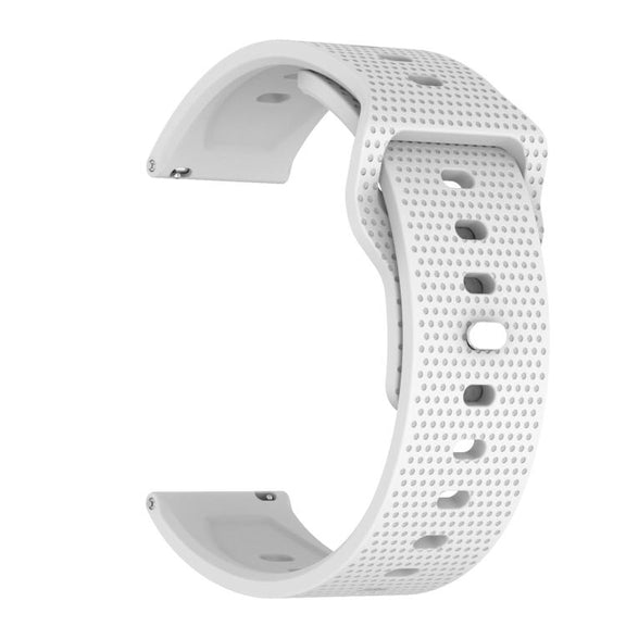 22mm Kalebol Dot Studded Buckle Silicone Watch Band(White)