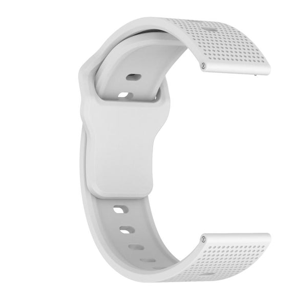 22mm Kalebol Dot Studded Buckle Silicone Watch Band(White)
