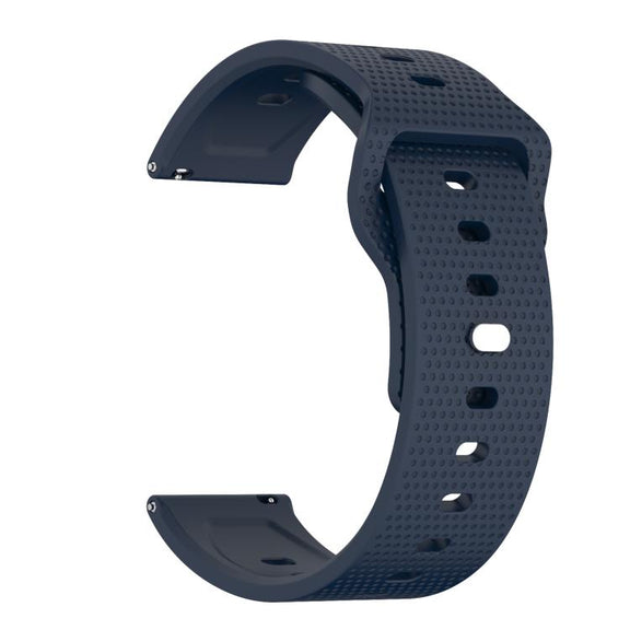 22mm Kalebol Dot Studded Buckle Silicone Watch Band(Dark Blue)
