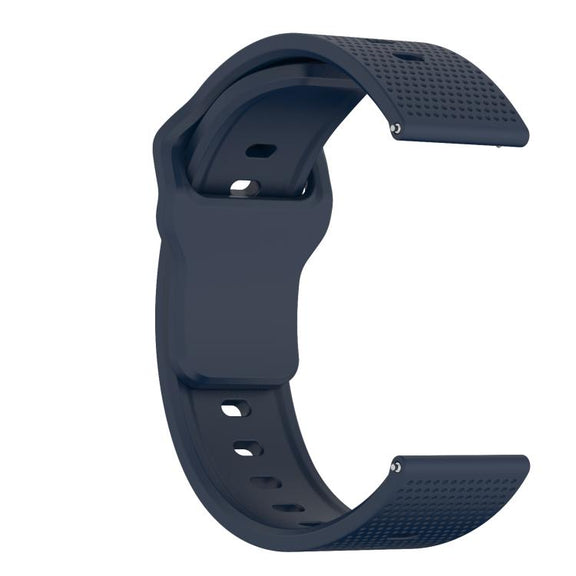 22mm Kalebol Dot Studded Buckle Silicone Watch Band(Dark Blue)