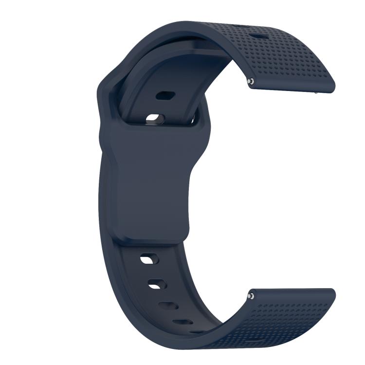 22mm Kalebol Dot Studded Buckle Silicone Watch Band(Dark Blue)