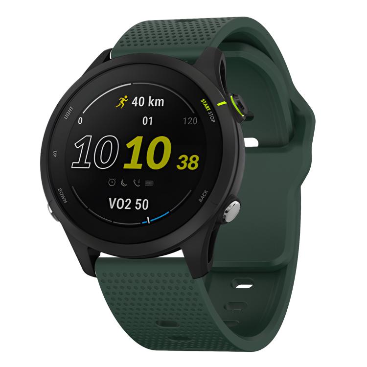 22mm Kalebol Dot Studded Buckle Silicone Watch Band(Dark Green)