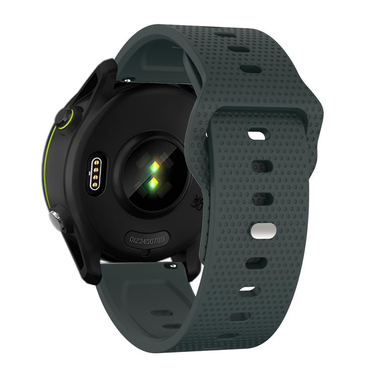22mm Kalebol Dot Studded Buckle Silicone Watch Band(Dark Green)