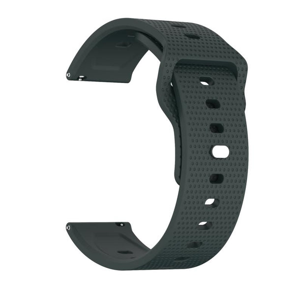 22mm Kalebol Dot Studded Buckle Silicone Watch Band(Dark Green)