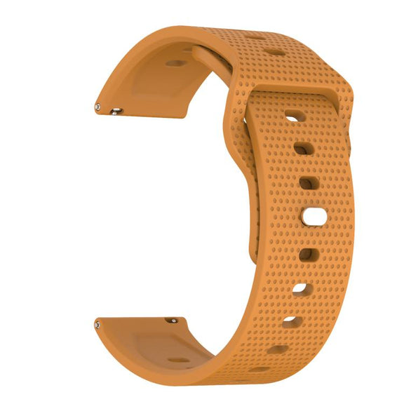 22mm Kalebol Dot Studded Buckle Silicone Watch Band(Yellow)