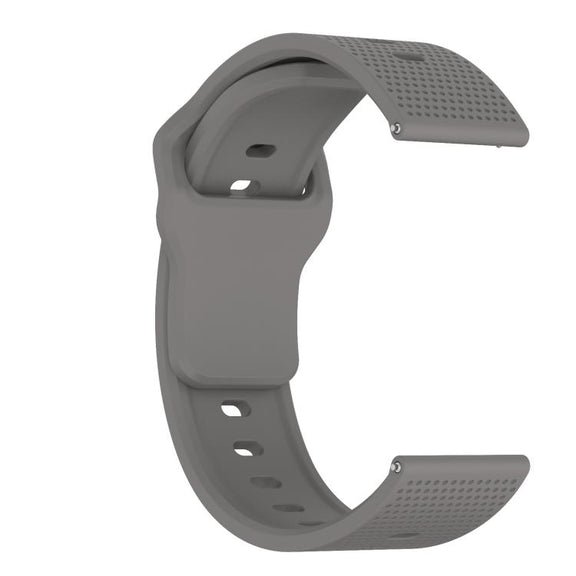 22mm Kalebol Dot Studded Buckle Silicone Watch Band(Grey)