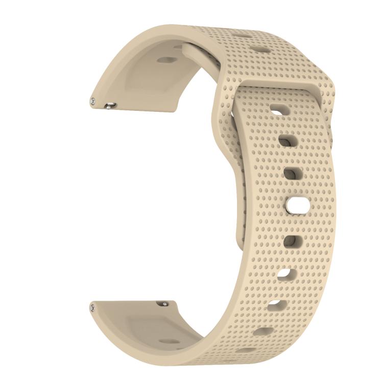 22mm Kalebol Dot Studded Buckle Silicone Watch Band(Cream Color)