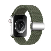 For Apple Watch 46mm / 49mm / 45mm / 44mm Kalebol Nylon Loop Magnetic Buckle Watch Band(Dark Olive)