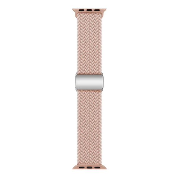 For Apple Watch 46mm / 49mm / 45mm / 44mm Kalebol Nylon Loop Magnetic Buckle Watch Band(Pink Sand)