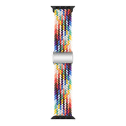 For Apple Watch 46mm / 49mm / 45mm / 44mm Kalebol Nylon Loop Magnetic Buckle Watch Band(Official Rainbow)