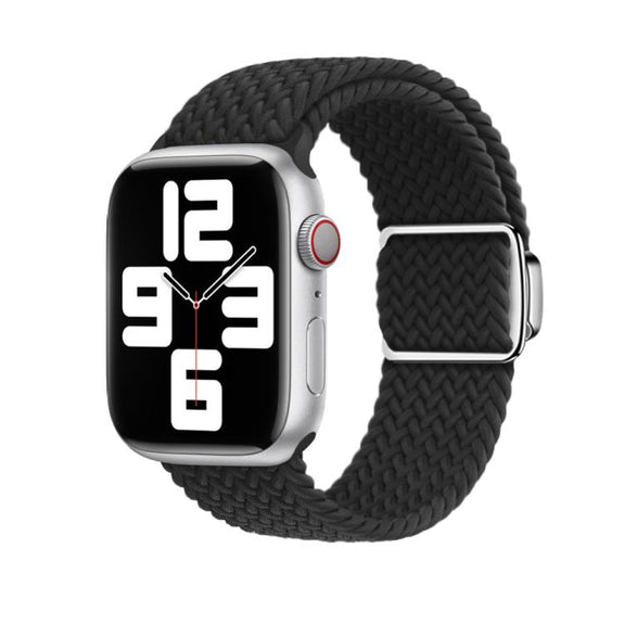 For Apple Watch 46mm / 49mm / 45mm / 44mm Kalebol Nylon Loop Magnetic Buckle Watch Band(Black)