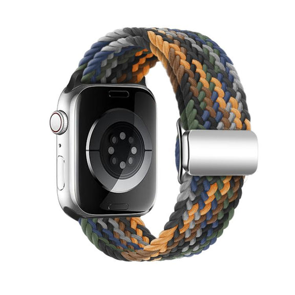 For Apple Watch 46mm / 49mm / 45mm / 44mm Kalebol Nylon Loop Magnetic Buckle Watch Band(Camo Colorful)