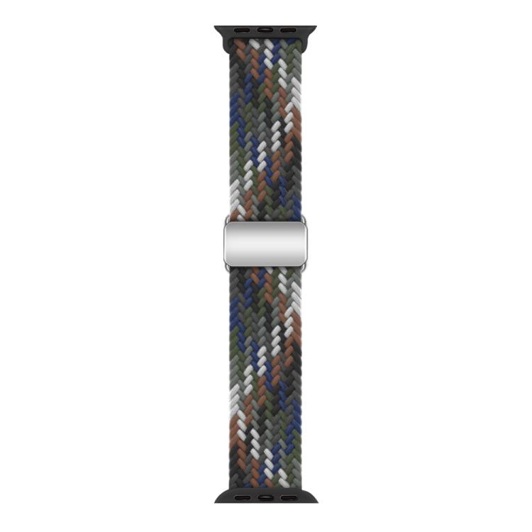 For Apple Watch 46mm / 49mm / 45mm / 44mm Kalebol Nylon Loop Magnetic Buckle Watch Band(Cowboy Colorful 2)