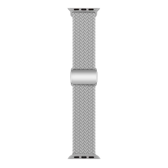 For Apple Watch 46mm / 49mm / 45mm / 44mm Kalebol Nylon Loop Magnetic Buckle Watch Band(Light Grey)