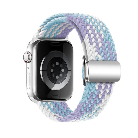 For Apple Watch 46mm / 49mm / 45mm / 44mm Kalebol Nylon Loop Magnetic Buckle Watch Band(Violet Blue)