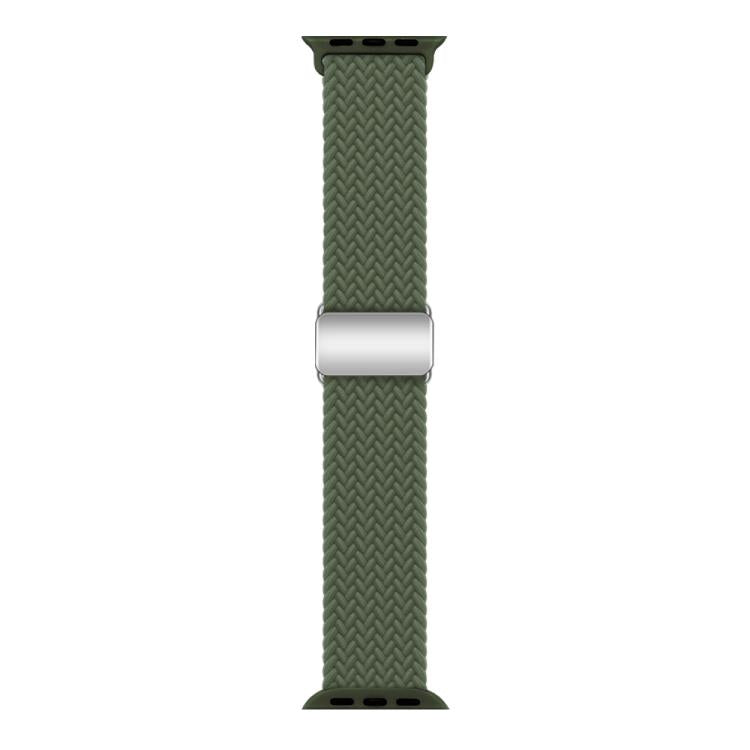 For Apple Watch 42mm / 41mm / 40mm / 38mm Kalebol Nylon Loop Magnetic Buckle Watch Band(Dark Olive)