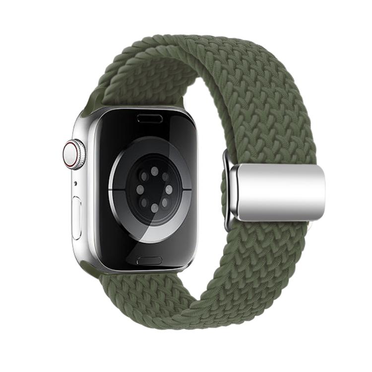 For Apple Watch 42mm / 41mm / 40mm / 38mm Kalebol Nylon Loop Magnetic Buckle Watch Band(Dark Olive)