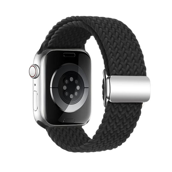 For Apple Watch 42mm / 41mm / 40mm / 38mm Kalebol Nylon Loop Magnetic Buckle Watch Band(Black)
