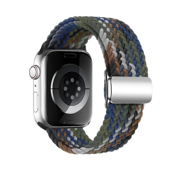 For Apple Watch 42mm / 41mm / 40mm / 38mm Kalebol Nylon Loop Magnetic Buckle Watch Band(Cowboy Colorful 2)