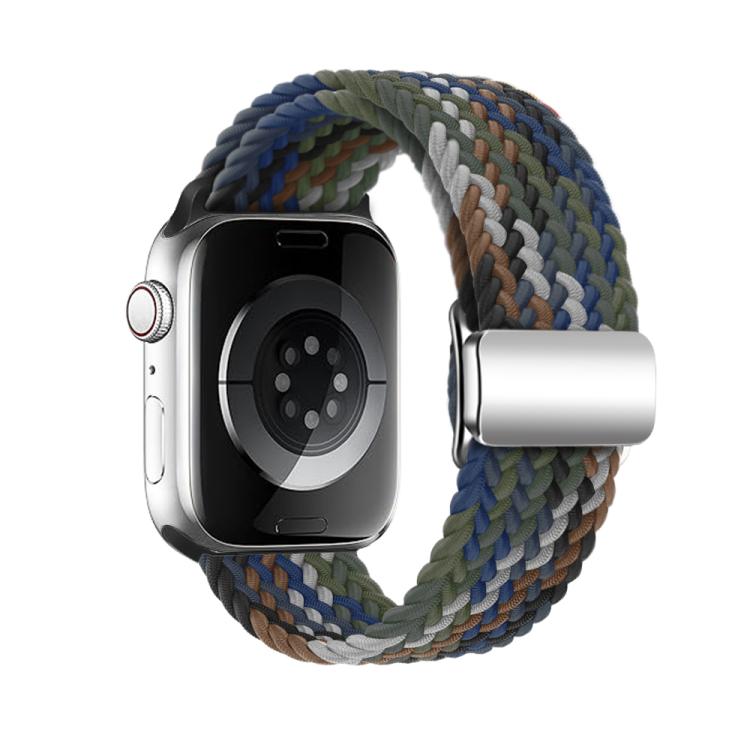 For Apple Watch 42mm / 41mm / 40mm / 38mm Kalebol Nylon Loop Magnetic Buckle Watch Band(Cowboy Colorful 2)