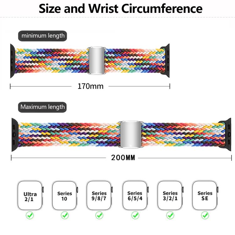 For Apple Watch 42mm / 41mm / 40mm / 38mm Kalebol Nylon Loop Magnetic Buckle Watch Band(Dark Chocolate)