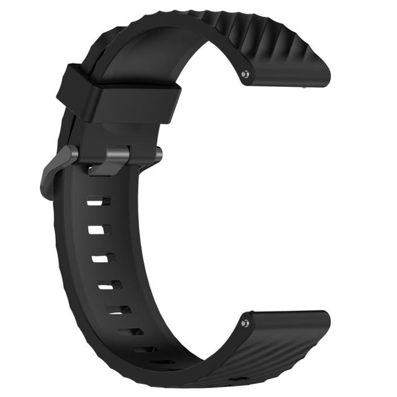 20mm Kalebol Steel Buckle Spruce Silicone Watch Band(Black)