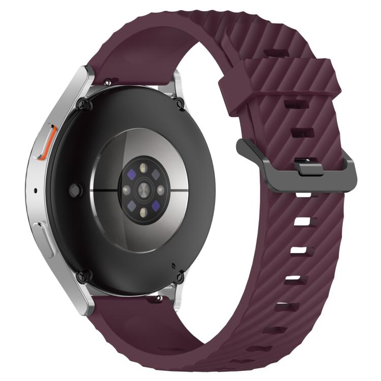 20mm Kalebol Steel Buckle Spruce Silicone Watch Band(Wine Red)