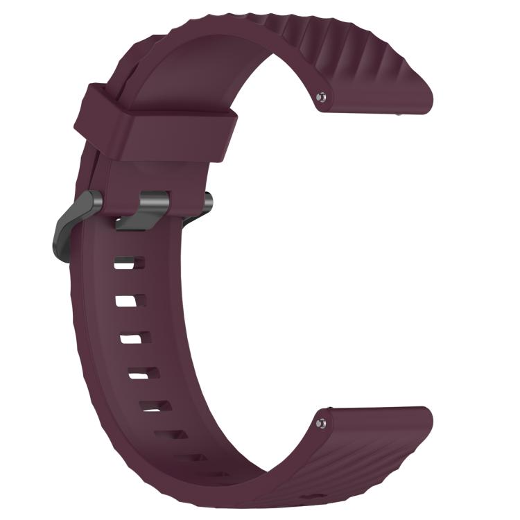 20mm Kalebol Steel Buckle Spruce Silicone Watch Band(Wine Red)