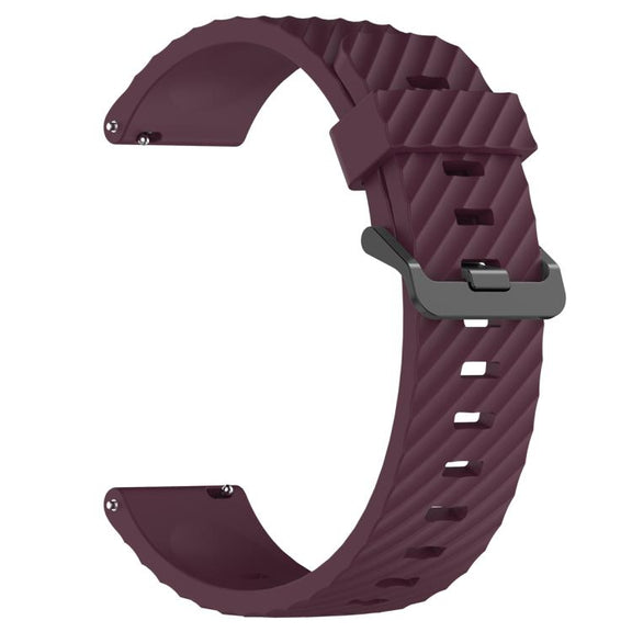 20mm Kalebol Steel Buckle Spruce Silicone Watch Band(Wine Red)
