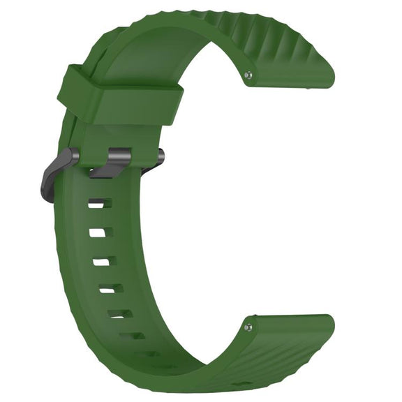 20mm Kalebol Steel Buckle Spruce Silicone Watch Band(Army Green)
