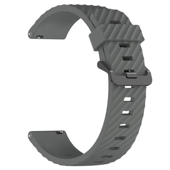 20mm Kalebol Steel Buckle Spruce Silicone Watch Band(Space Grey)