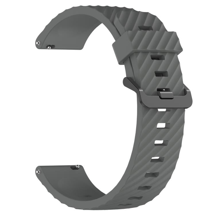 20mm Kalebol Steel Buckle Spruce Silicone Watch Band(Space Grey)