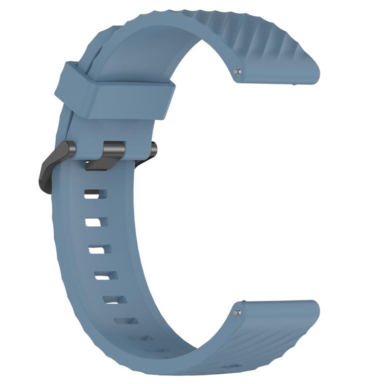 20mm Kalebol Steel Buckle Spruce Silicone Watch Band(Rock Blue)