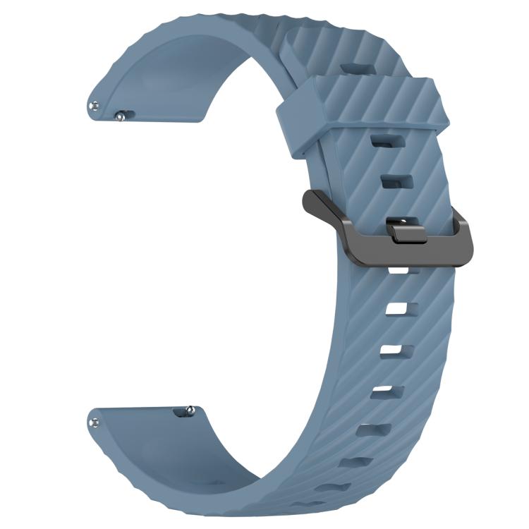 20mm Kalebol Steel Buckle Spruce Silicone Watch Band(Rock Blue)
