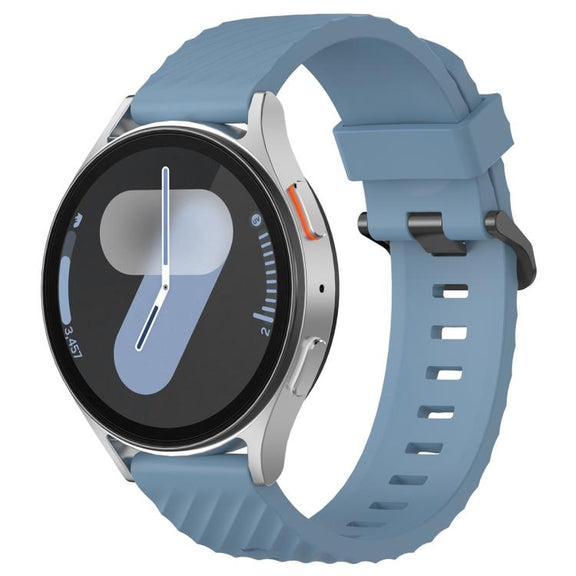 20mm Kalebol Steel Buckle Spruce Silicone Watch Band(Rock Blue)