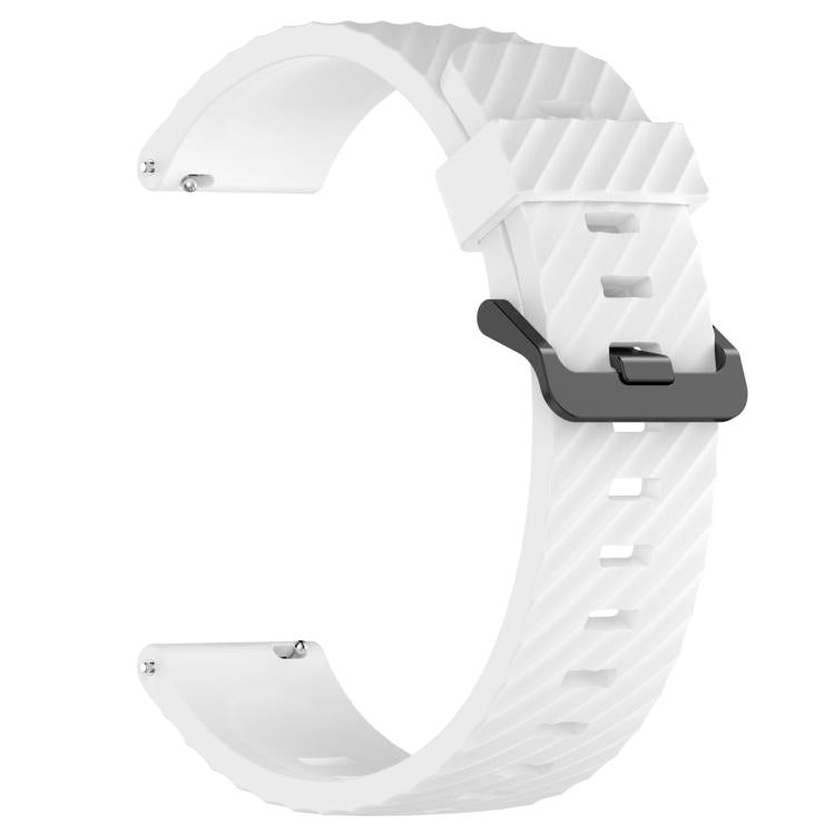 22mm Kalebol Steel Buckle Spruce Silicone Watch Band(White)