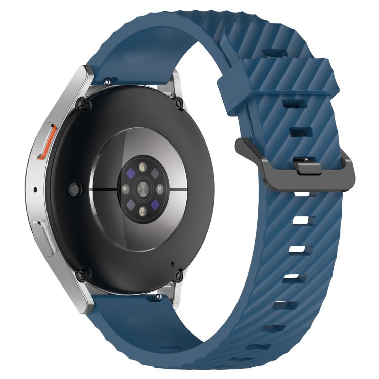 22mm Kalebol Steel Buckle Spruce Silicone Watch Band(Dark Blue)