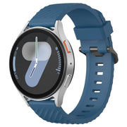 22mm Kalebol Steel Buckle Spruce Silicone Watch Band(Dark Blue)