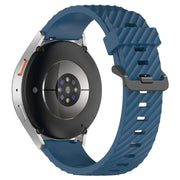 22mm Kalebol Steel Buckle Spruce Silicone Watch Band(Dark Blue)